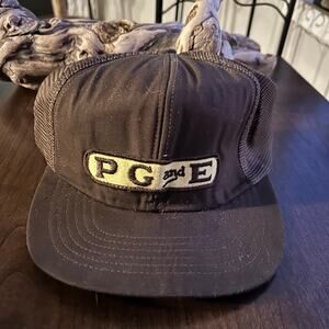 Vintage PG&E Trucker Hat Snap Back Pacific Gas Electric Company Brown